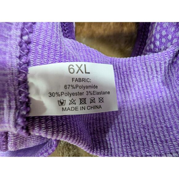 Plus Size 6X Sports Bra Bralette Purple Pullover Sports Workout Removable Pads - Picture 3 of 3